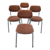 Chromed metal and wool chairs