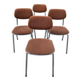 Chaises métal chromé et laine