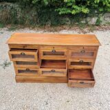 Grain chest of drawers with 9 glass drawers