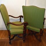 Pair of 17th century ecclesiastical armchairs, Italy, in walnut