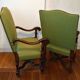 Pair of 17th century ecclesiastical armchairs, Italy, in walnut