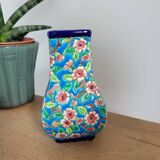 Longwy enamel vase with cherry blossoms