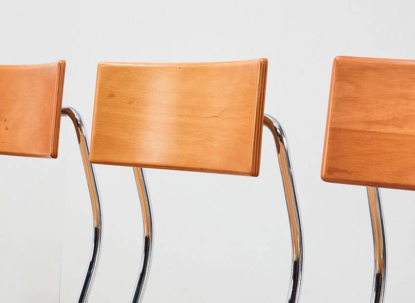 Giuseppe Terragni Set of 6 Lariana Dining Chairs Italy 1936/1990s