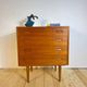 Vintage teak chest of drawers with four drawers – mid-century Scandinavian design