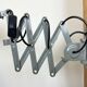 Grey Industrial Scissor Wall Lamp from Elektroinstala, 1960s