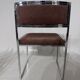 Suite de 6 chaises en acier chromé et velours marron circa 1970