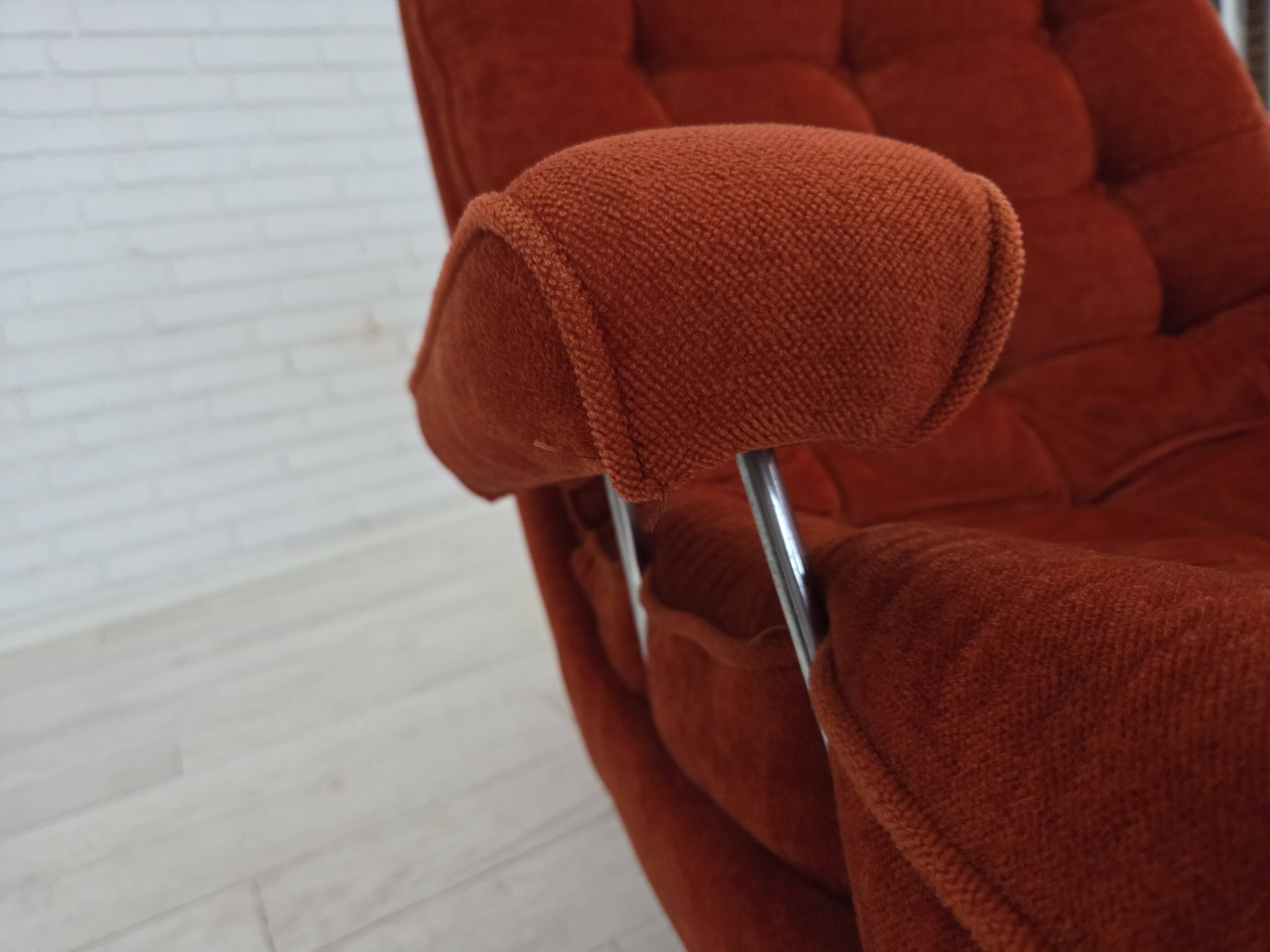 1970s, Swedish swivel armchair by Ulferts Sweden, furniture velour.