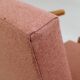 Paire de fauteuils vintage rose poudré 1970 moderne scandinave 