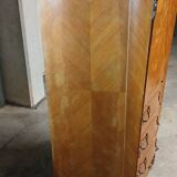 Rosewood secretary desk with flowers - marble top