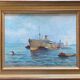 HSP Marine Orientalist port boat signed around 1950 + frame