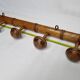 Ancien portemanteau rustique en bois tourné à l'imitation du bambou 1900, 5 patères