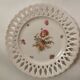 Set of 9 OPENWORK porcelain DESSERT PLATES hand painted in the style of SAXE
