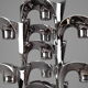 Set of 9 modular candle holders in chromed metal, nagel germany