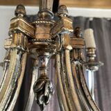 Neo-classical chandelier silver metal