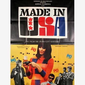 Original film poster of 1966.Made in USA. Jean Luc Godard