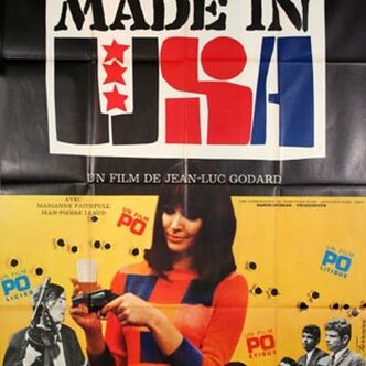 Affiche cinéma originale de 1966.Made in USA.Jean Luc Godard