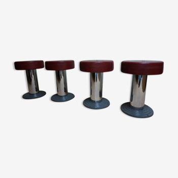 Tabourets de bar vintage belges de style Art déco de Frava, années 1950, Set de 4