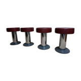 Vintage Belgian Art Deco Style Bar Stools from Frava, 1950s, Set of 4
