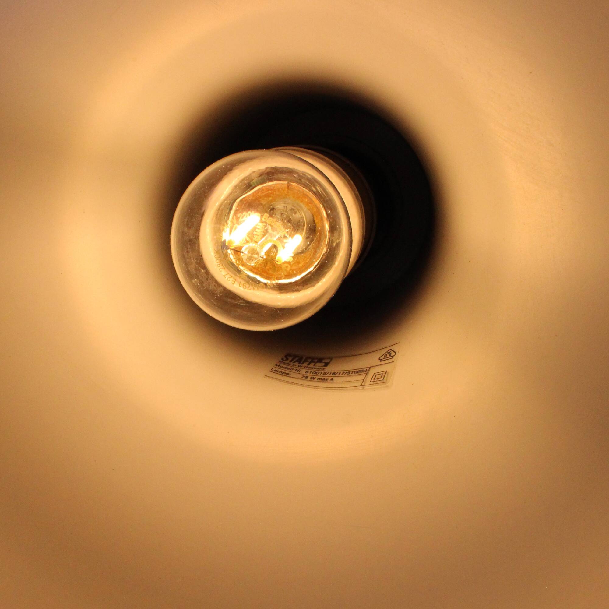 Vintage lacquered aluminum pendant light by Staff Leuchten 1970s