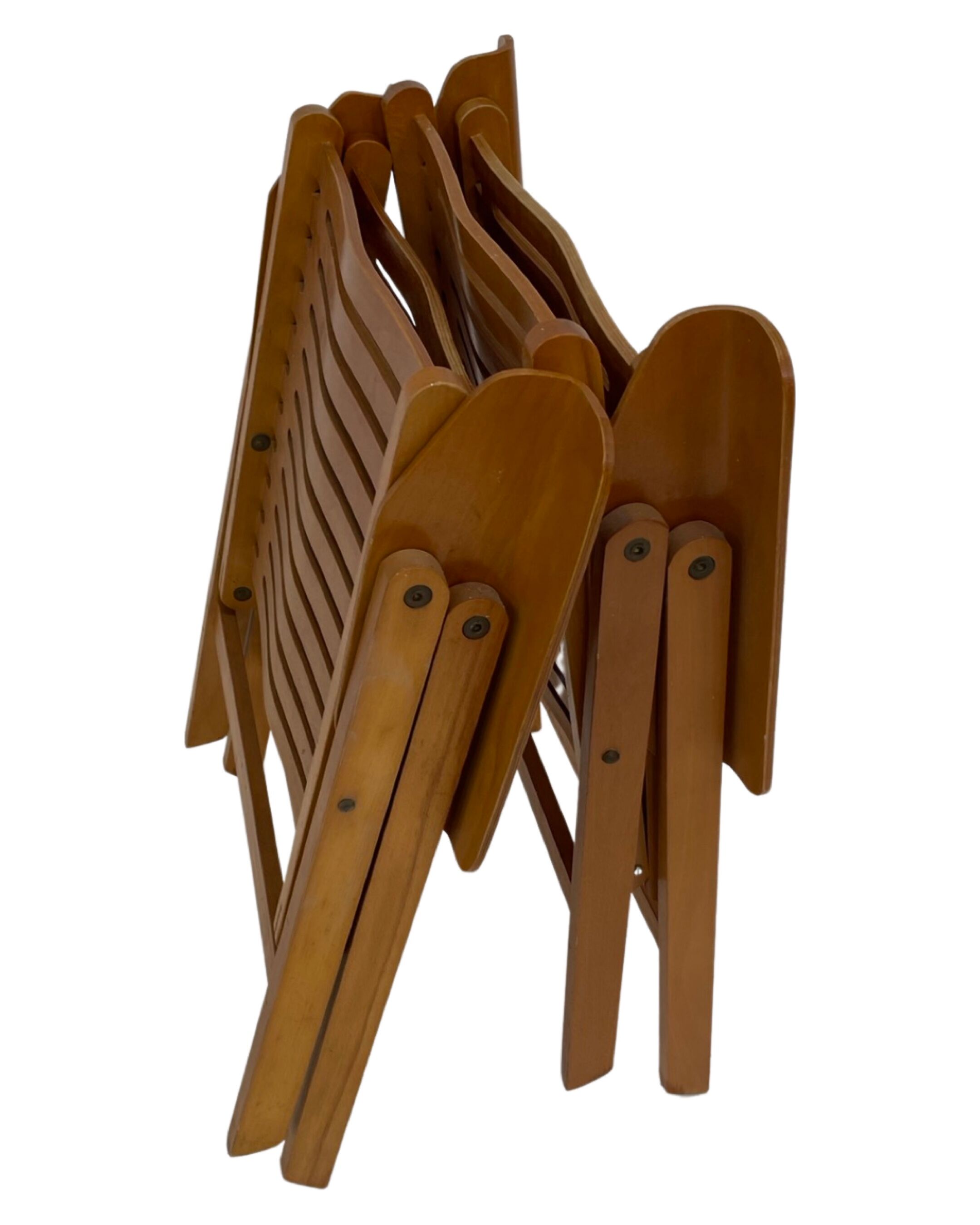 Vintage set of four Rex Plywood folding chairs by Niko Kralj design 1950