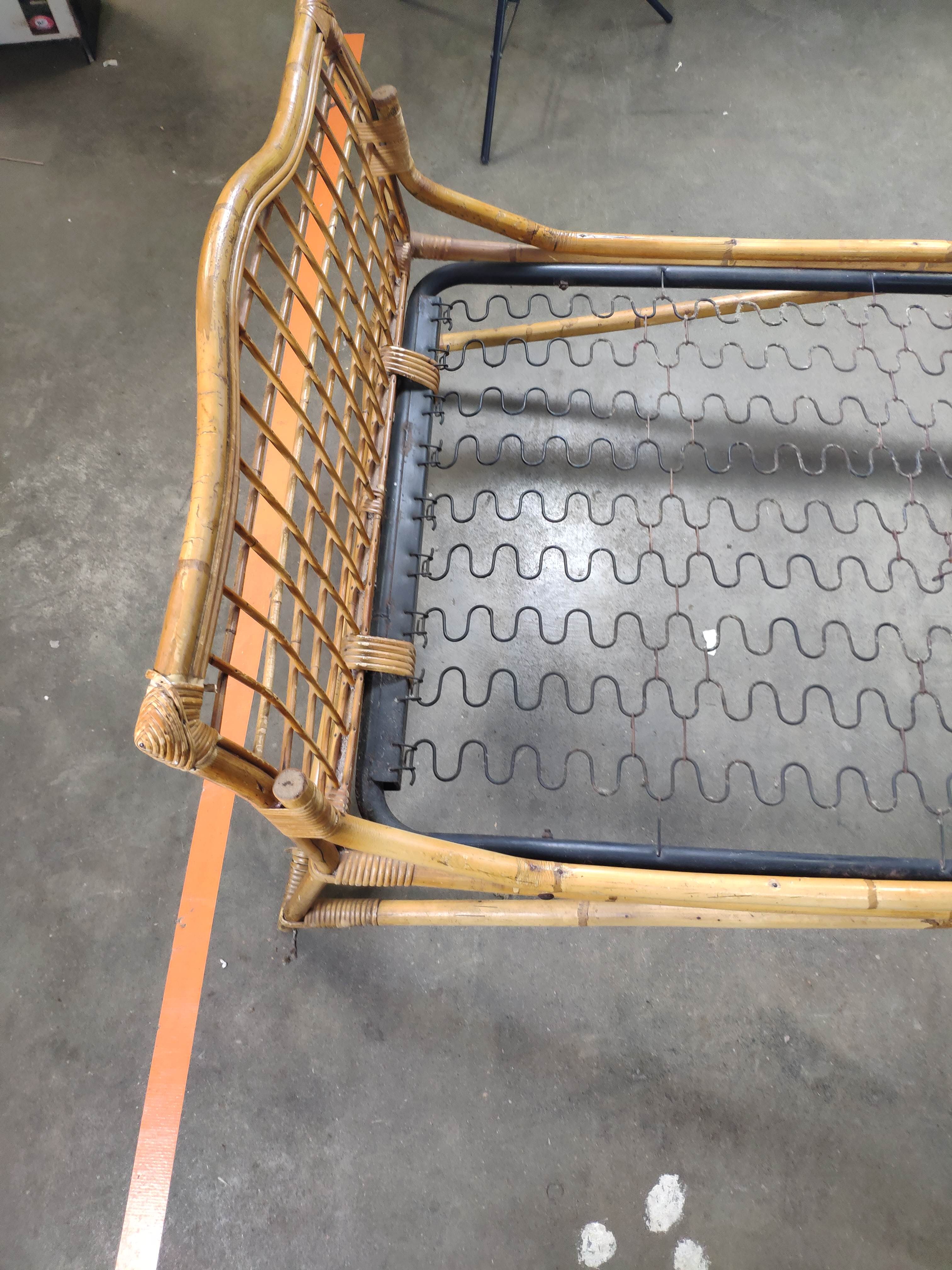 90X187 vintage rattan bed
