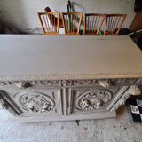 Ancien buffet de chasse patine d'origine beige / meuble de chasse