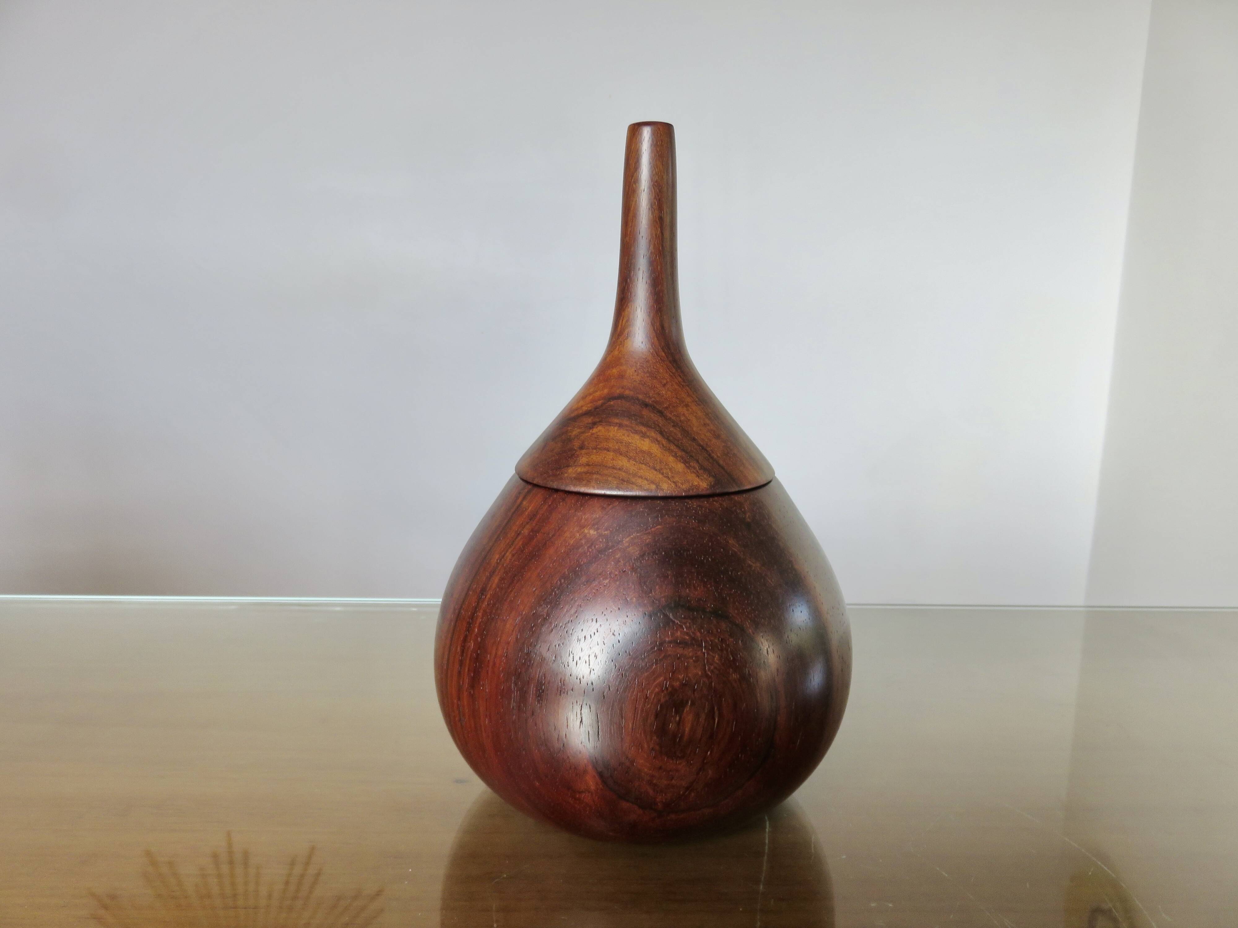 Scandinavian rosewood box, free form, 60s-70s