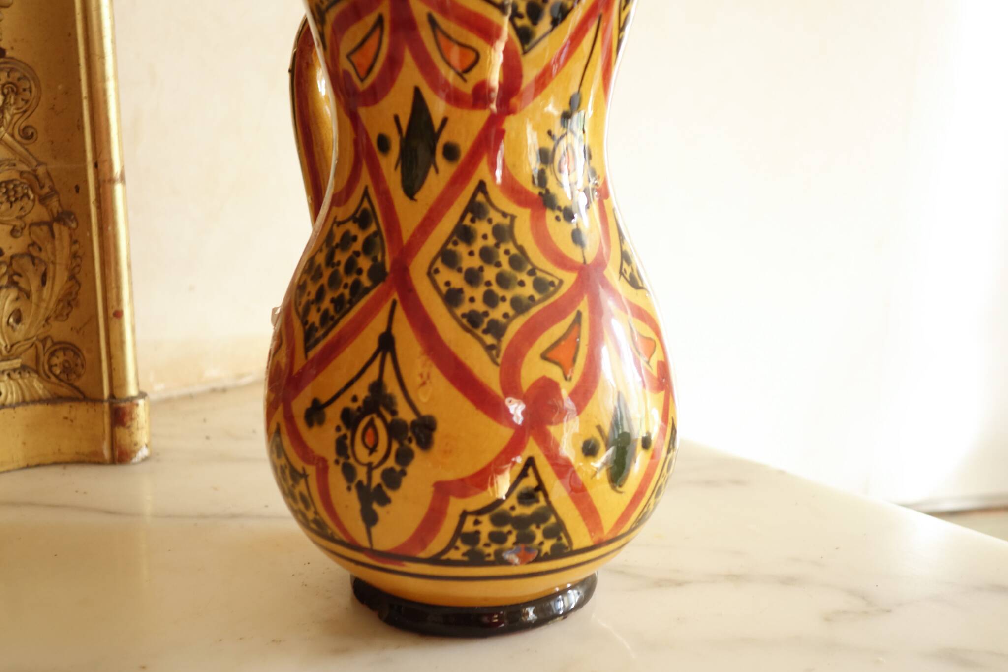 Safi Moroccan Carafe – Traditional Vintage Ceramic Pitcher