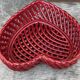 Heart-shaped woven ceramic basket/empty pocket Vallauris 50's