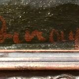 Paire de tableaux , vue sur des châteaux, huiles encadrées et signées de Dupont