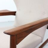 Danish adjustable wingback lounge chair in teak by Ib Kofod Larsen