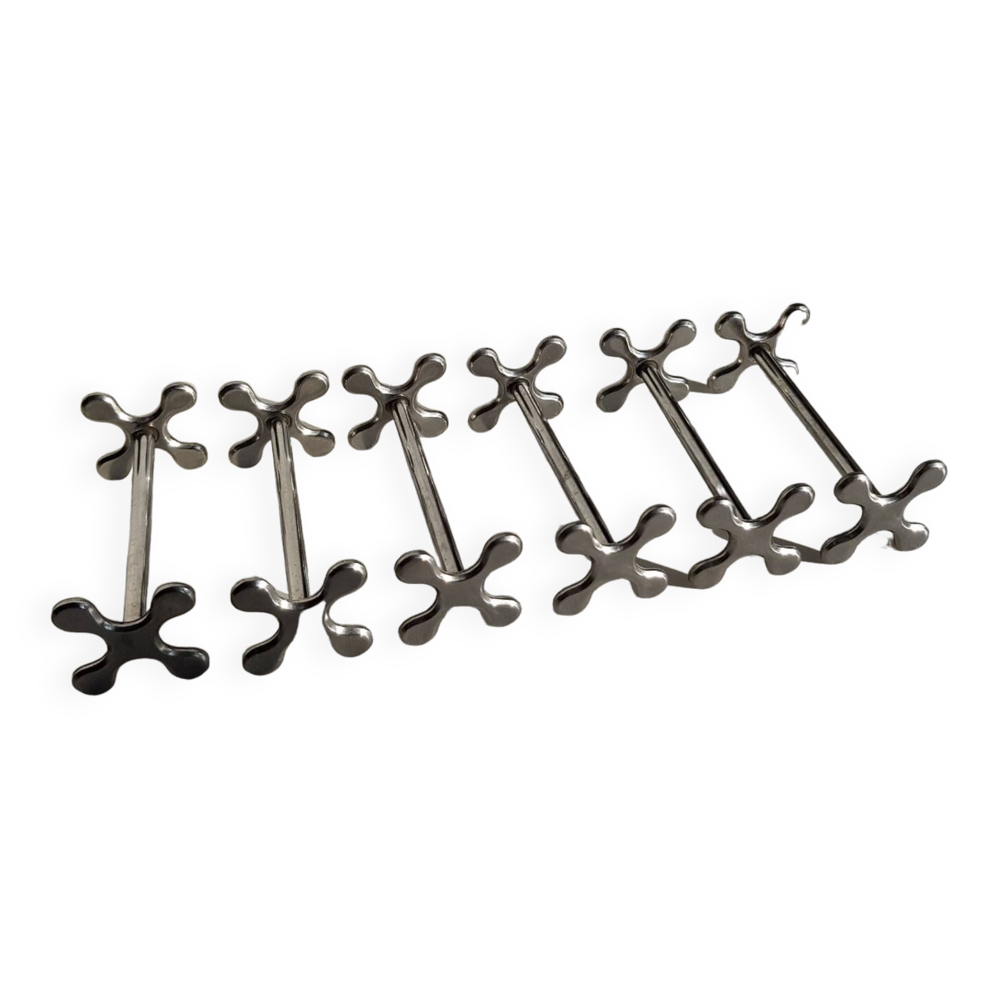 Coffret de 6 porte-couteaux en inox Chabanne dans sa boîte d'origine.