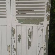 Volets 4 vantaux H148xL245cm persiennes chêne anciens paire 1