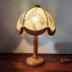 Lampe de table vintage verre et bois