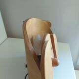 Vintage 80's wooden dog lamp, raison, france