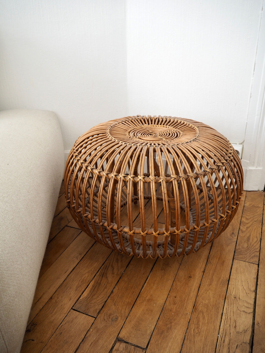 Pouf in rattan Franco Albini