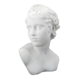 Buste féminin en plâtre à l'antique