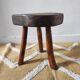 Vintage brutalist tripod stool