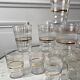 Set of 13 granite water glasses with golden borders 50s-60s
