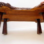 Large brutalist "live edge" mid-century coffee table