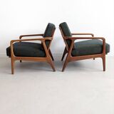 Fauteuils vert forêt du milieu du siècle des années 1960