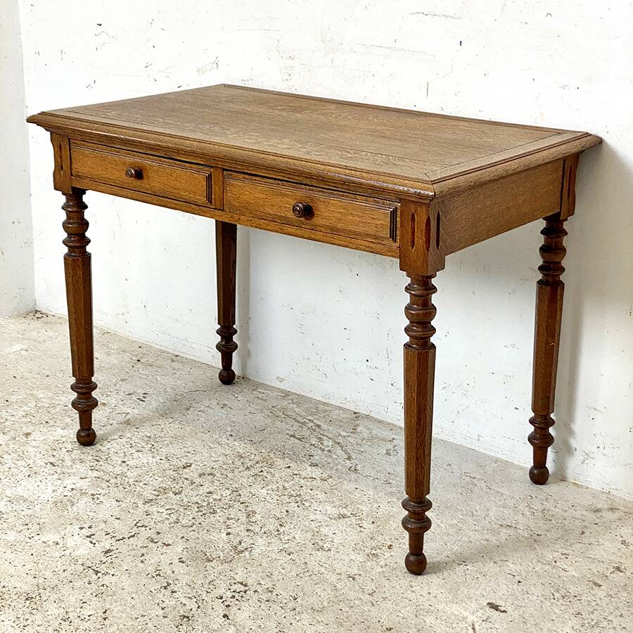 Louis XVI style solid oak desk
