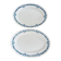Set of 2 oval dishes, Longchamp ironstone, Denise model, blue flower.