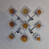 Lustre vintage à 9 feux Scoliari pour Mazzega années 60-70