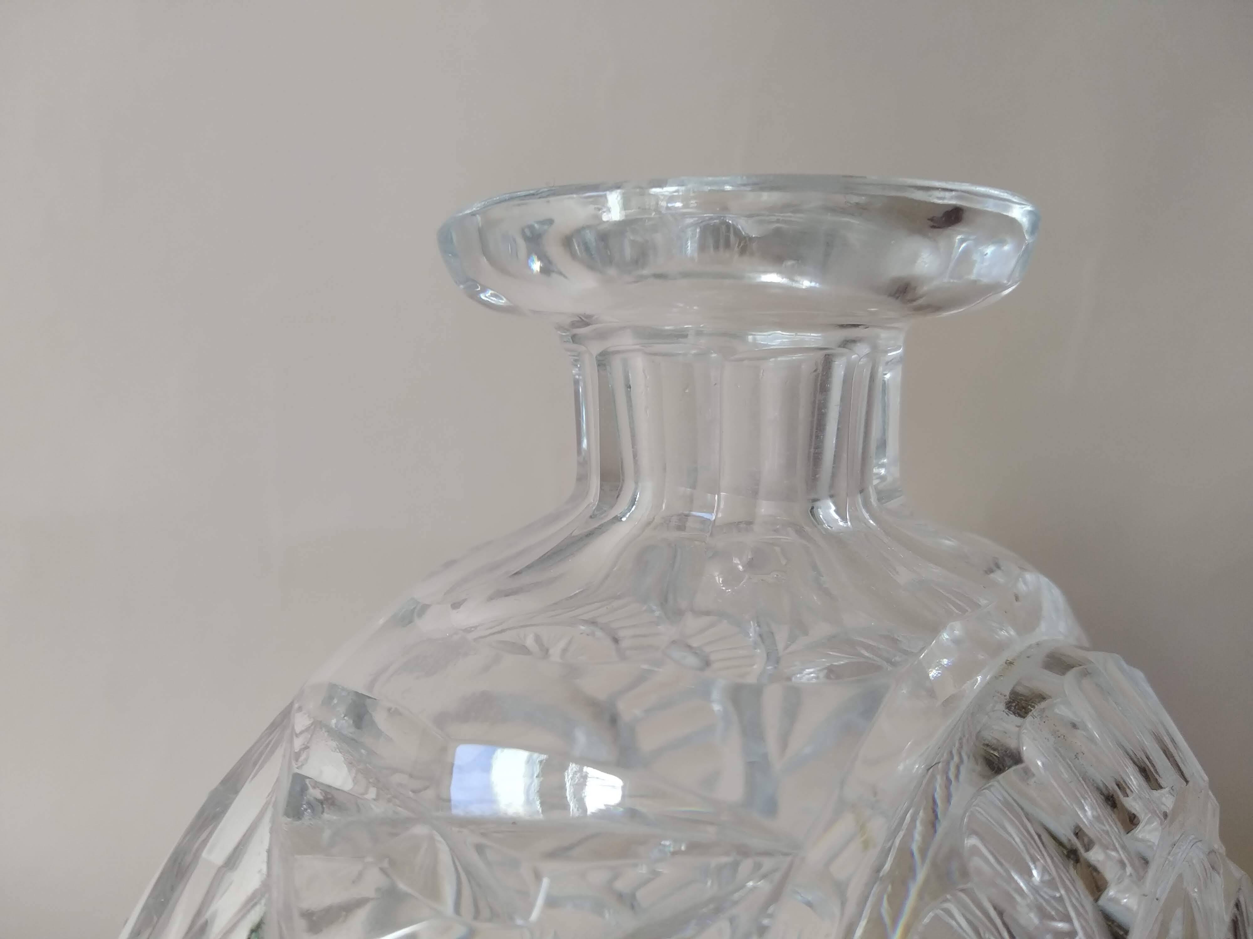 Duo de carafes à Whisky en cristal taillé vintage