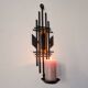 Sculptural Iron and orange glass wall candle holder for Dantoft, Denmark 1960's/1970's