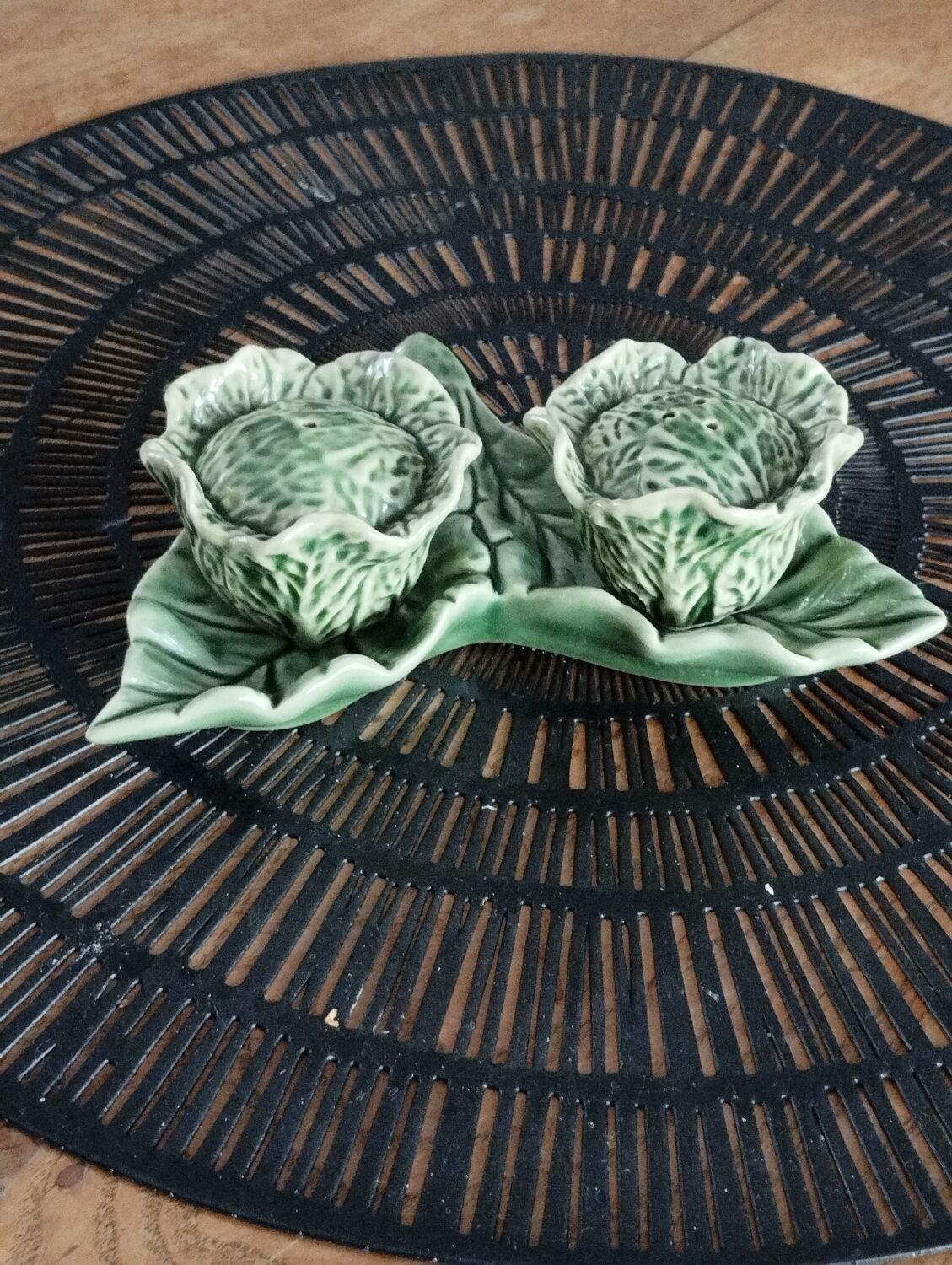 Salt and pepper shakers cabbage slushie