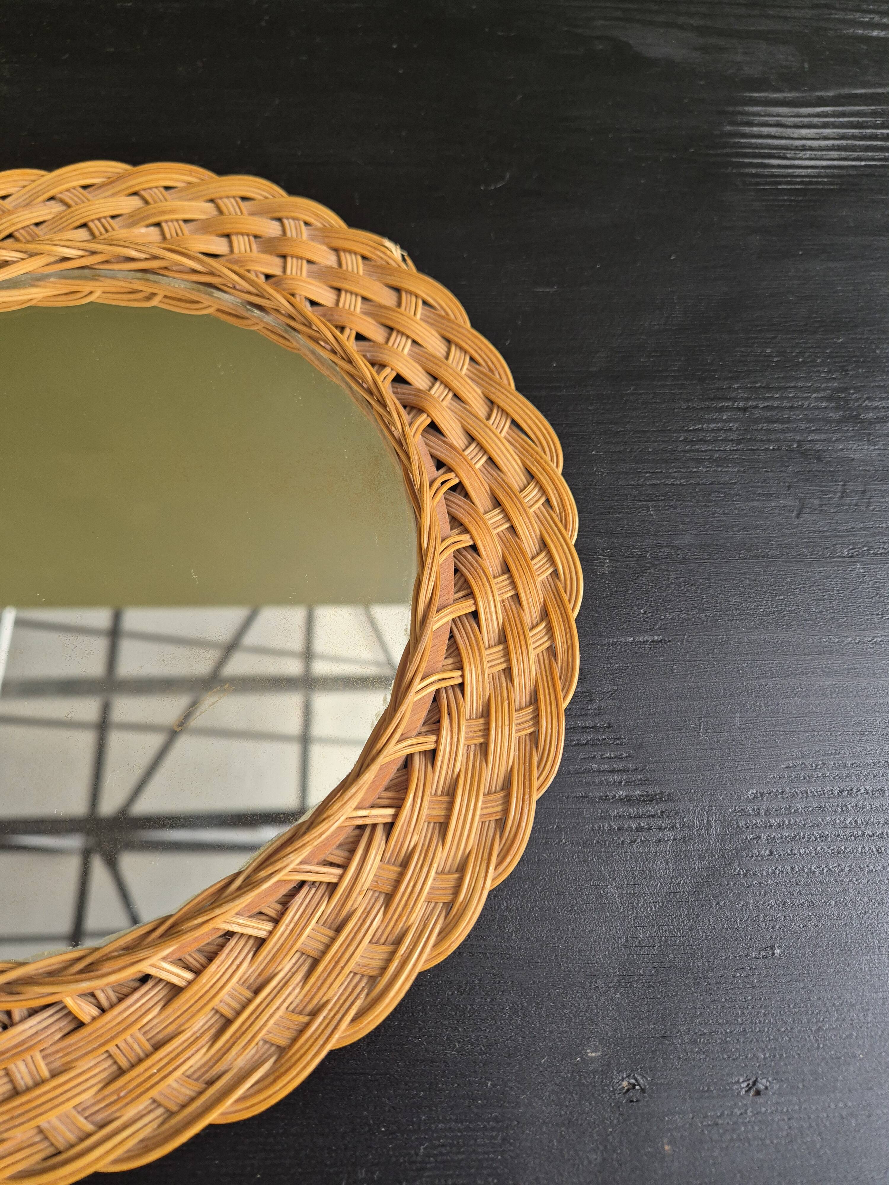 Rattan mirror
