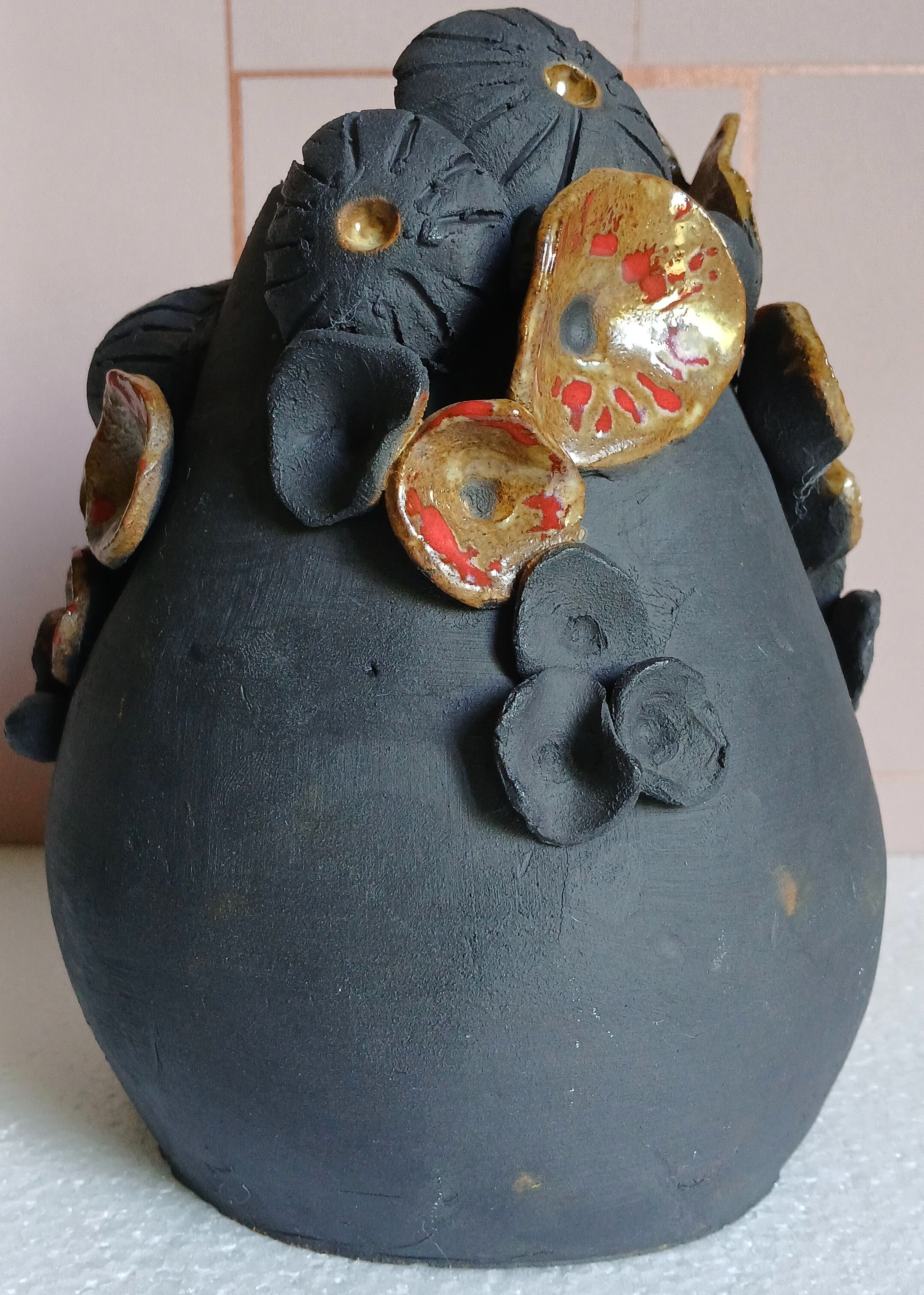 Raku vase, handmade