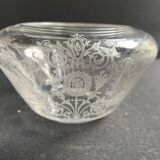 Acid etched crystal vase